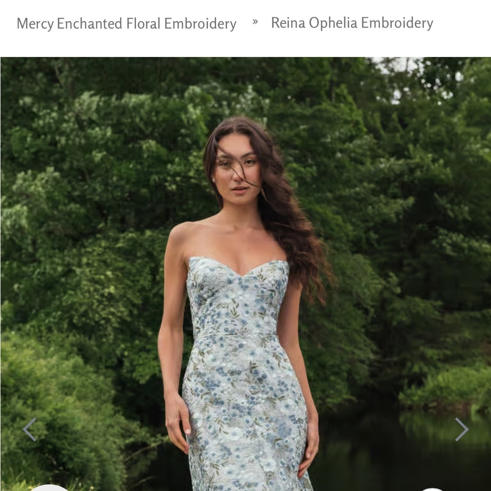 Jenny Yoo Floral Embroidered Wedding Wedding Guest / Bridesmaid Dress Size 8